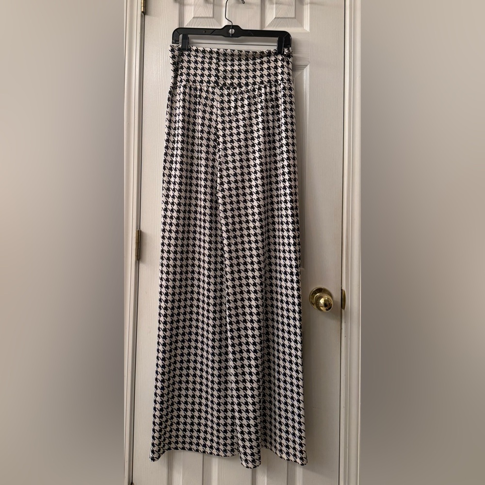 Be Trendy Women’s Black White Houndstooth Palazzo Pants Alabama Crimson Tide XL - Picture 2 of 4